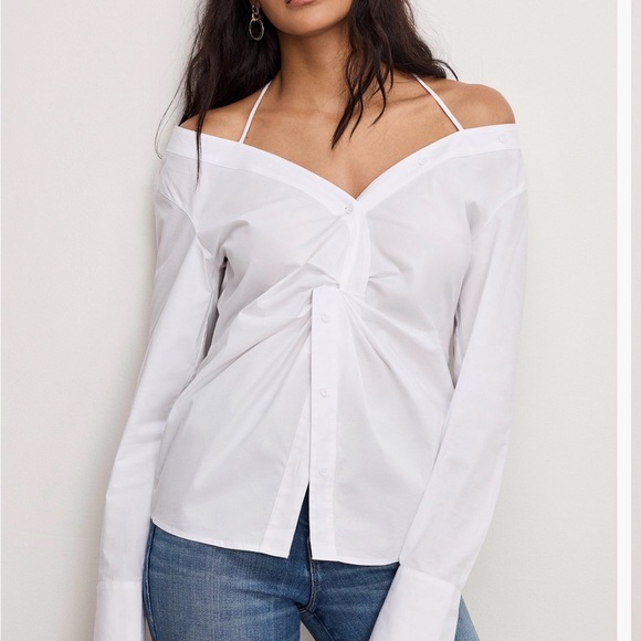 Good American Tops - Good American White Off-Shoulder Blouse